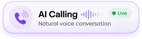 AI Calling - natural voice conversation, live